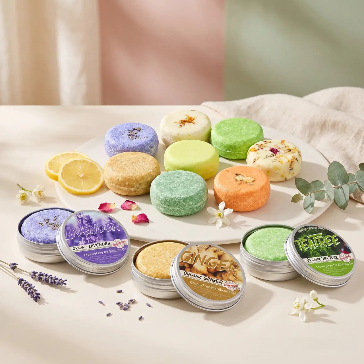 Natural botanical shampoo bar