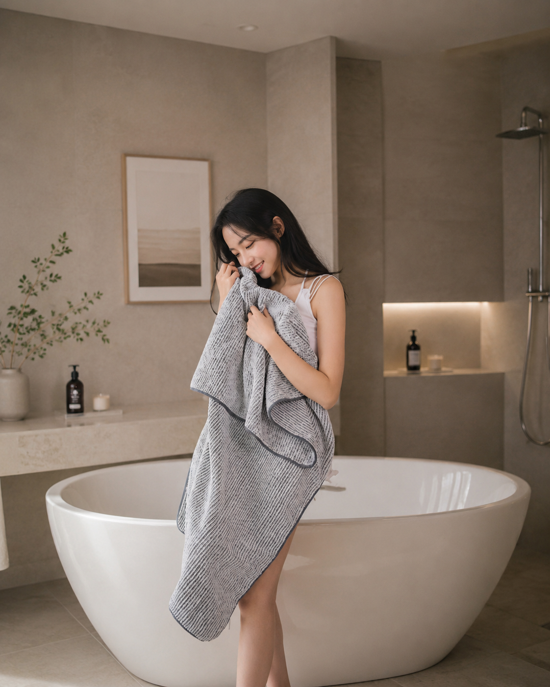 Bamboo Charcoal Luxury Spa Bath Towel