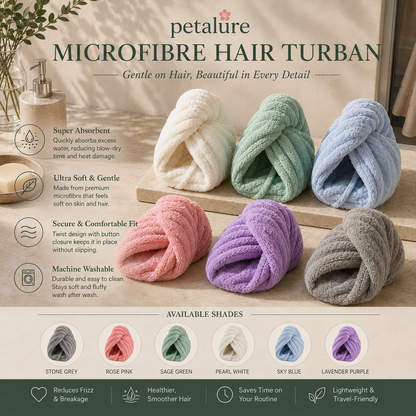 Microfibre Hair Towel Wrap – QuickDry Hair Turban