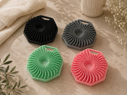 sensitive skin silicone shower brush