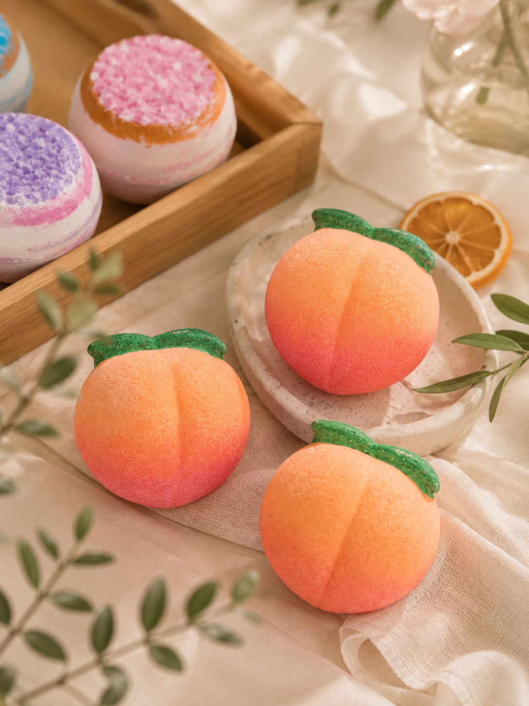 Peach Bath Bombs – Essential Oil Bath Salts