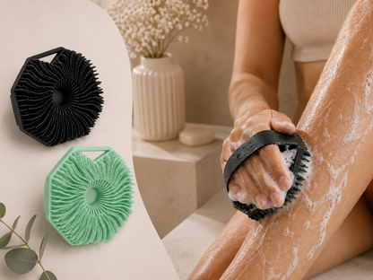 sensitive skin silicone shower brush
