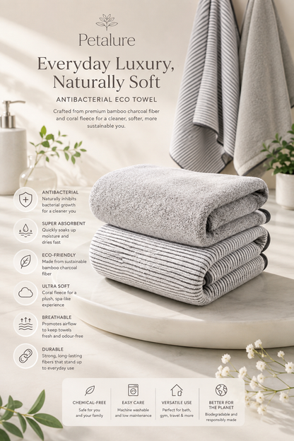 Bamboo Charcoal Luxury Spa Bath Towel