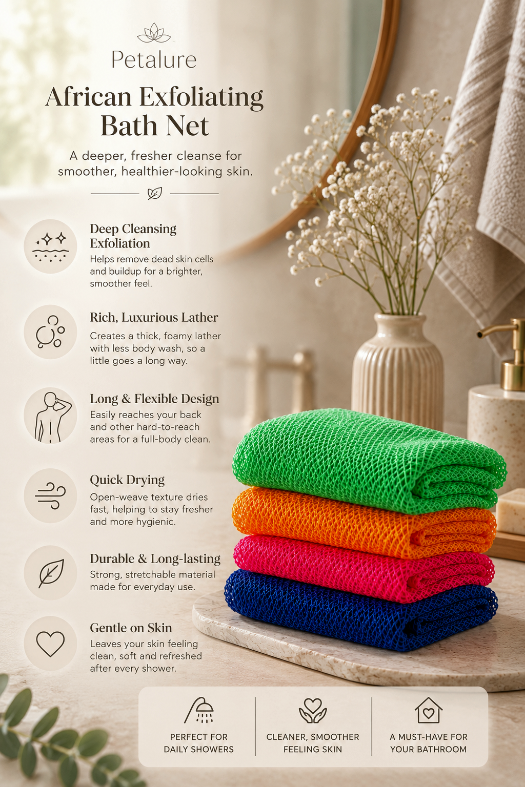 exfoliating african bath shower net