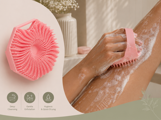 sensitive skin silicone shower brush